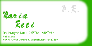 maria reti business card